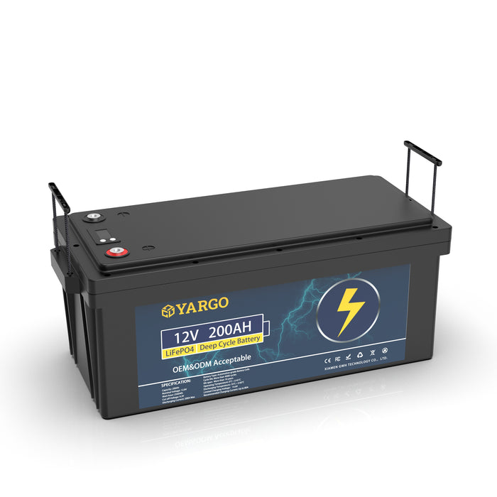 Wholesale OEM Yargo 12V 200Ah Lifepo4 Deep Cycle battery Lithium Ion Battery Automotive grade A+ Battery for Solar Power System Customizable