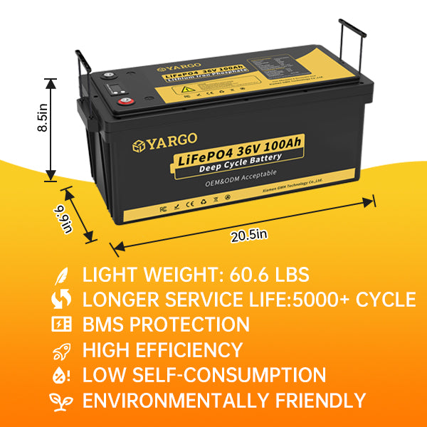 Wholesale OEM 5000 Cycle 36v 100Ah golf cart lifepo4 lithium ion battery pack 38.4v 100Ah deep cycle battery IP67 Customizable