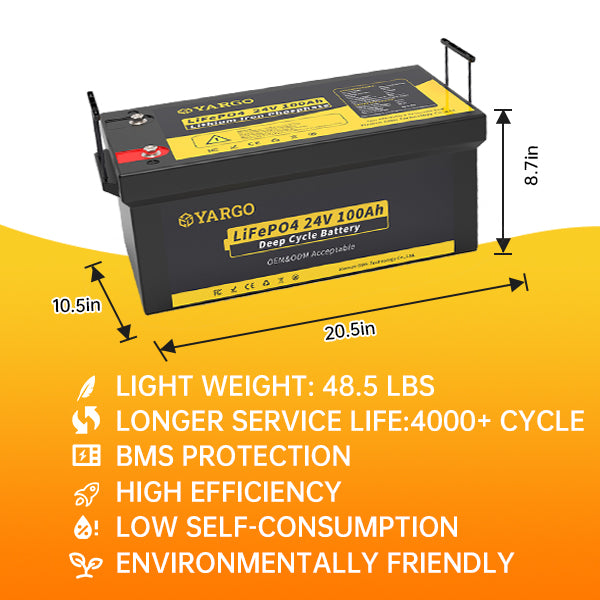 Wholesale OEM 24V 100Ah Lifepo4 Lithium Ion Battery US and Europe Most Popular Best Seller Lead Acid Replacement Solar RV Marine Customizable