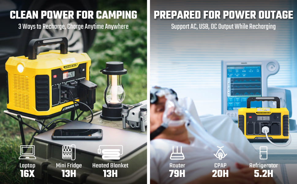 Togopower Advance1000,933Wh/1000W Power Station with 120W Foldable Solar Panel Included