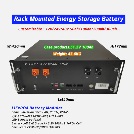 Wholesale OEM Yargo 48V 100ah Rack mounted lifepo4 battery pack lithium ion battery 51.2v 100Ah 200Ah 2.5kw 5kw 10kw solar systems Customizable 4