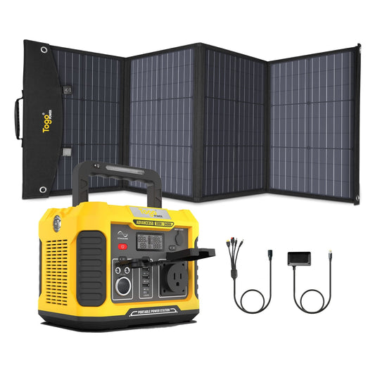 TogoPower Advance350, 346wh/330W Portable Power Station with 120W Foldable Solar Panel Included