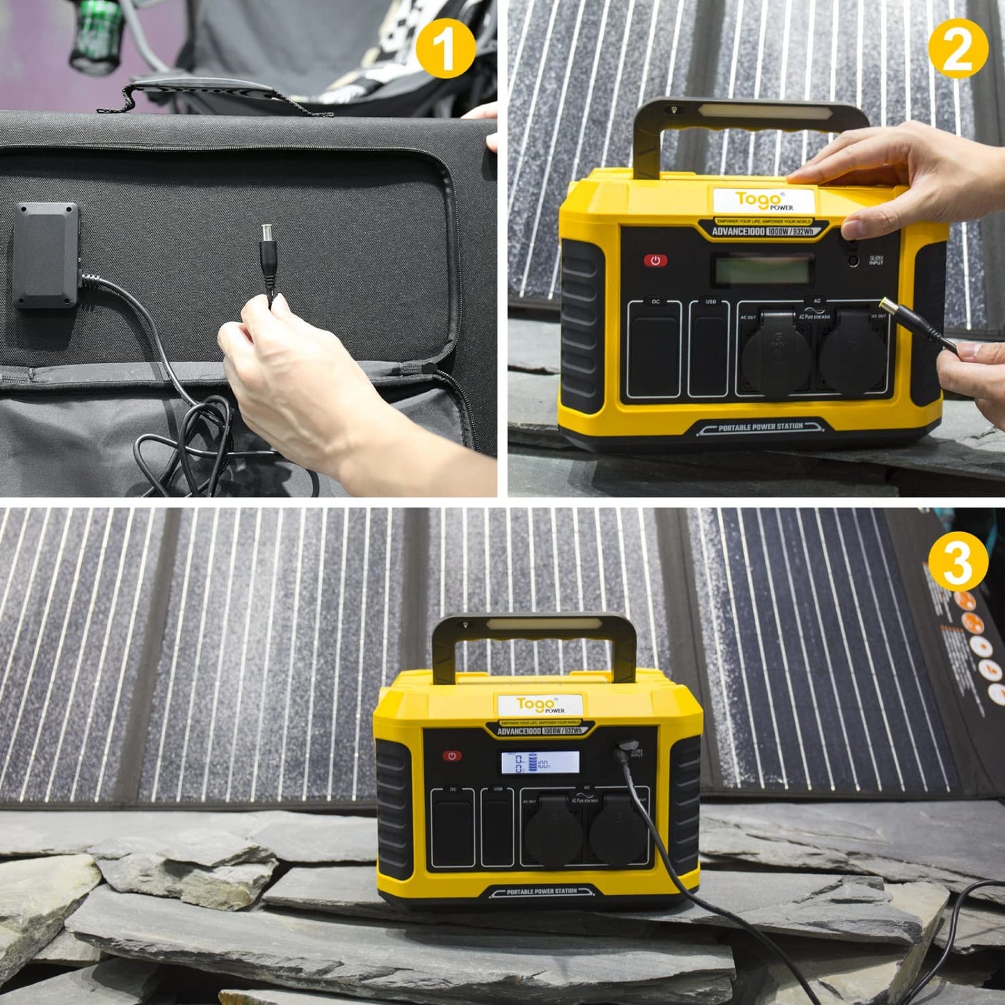 Togopower Advance550, 520wh/500W Portable Power Station with 120W Foldable Solar Panel Included